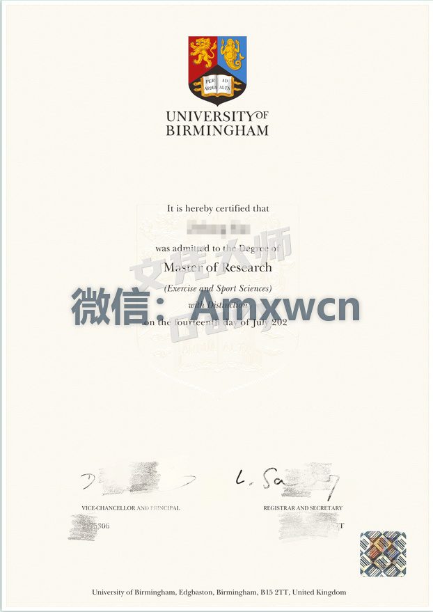 伯明翰大学毕业证案例实拍